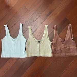 Lot of 3 Urban Outfitters - Out From Under Ribbed Crop Tops Size S/XS